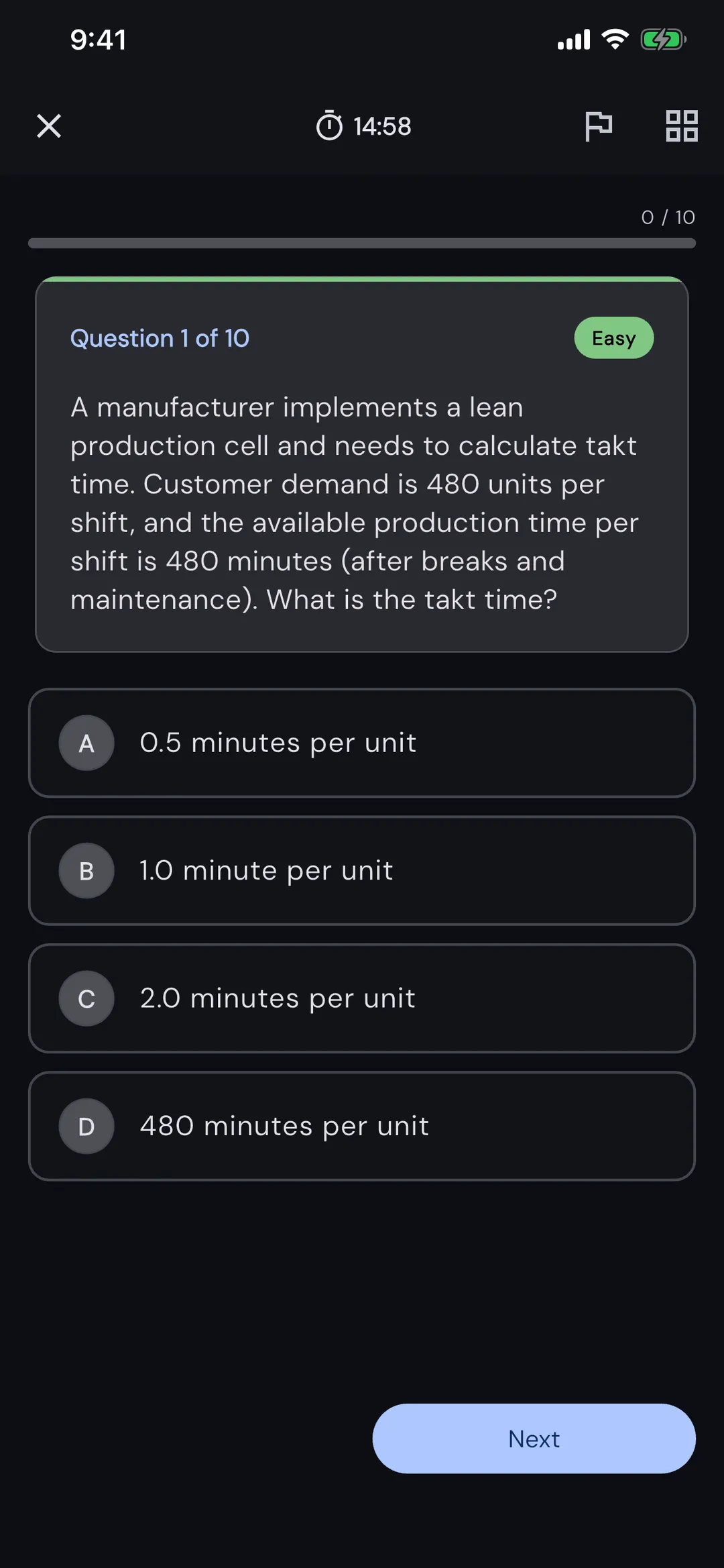 SCM Study app: Timed mock exams